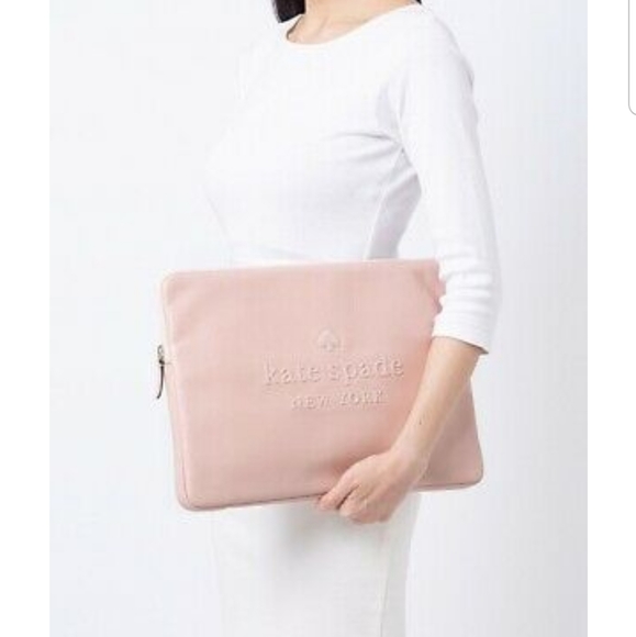 kate spade Handbags - NWOT Kate Spade pink pebbled leather laptop sleeve